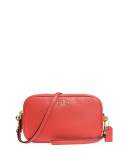 Embossed Signature Crossbody Clutch Bag, Red