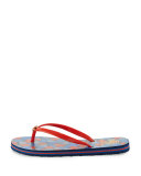 Classic Striped-Edge Thong Sandal