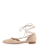 Gilligan Lace-Up d'Orsay Flat, Bisque