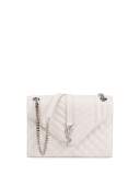 Kate Monogram Medium Mixed-Matelassé Chain Shoulder Bag, White