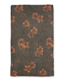 Dyed Floral Cashmere Scarf