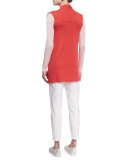Sleeveless Draped-Front Vest 