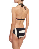 balboa island striped halter swim top