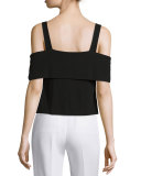 Thabo Cold-Shoulder Top, Black