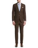 Sanita Solid Wool Two-Piece Suit, Brown
