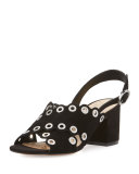 Seana Grommet Crisscross Sandal, Black