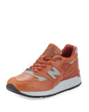 998 Age of Exploration Bespoke Leather Sneaker, Brown/Silver