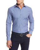 Jacquard Dot Sport Shirt, Dark Blue