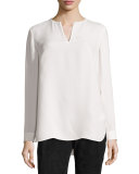 Byrus Split-Neck Silk Blouse