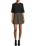 Demy Combo Short-Sleeve Dress