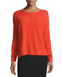 Fine Merino Stitch Bateau-Neck Sweater