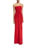 Strapless Tech Cady Gown, Red