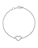 Eden 18k White Gold Diamond Heart Bracelet