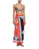 Monreale Printed Wrap Maxi Skirt Coverup