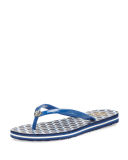 Classic Striped-Edge Thong Sandal