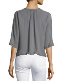 Marru 3/4-Sleeve Silk Top