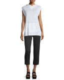 Linen-Blend Belted Culottes