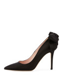 Lucille Satin Bow Pump, Black