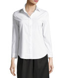 Zetra Bracelet-Sleeve Blouse, White