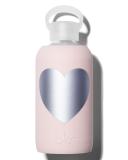 Glass Water Bottle, Silver Bougie Heart, 500 mL