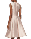 Alexis Jewel-Neck Fit-and-Flare Dress