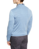 High-Performance Wool V-Neck Sweater, Light Blue