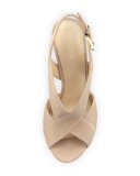 Becky Crisscross Slingback Sandal, Dark Khaki