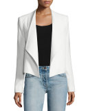 Claude Open-Front Shawl-Collar Blazer, White