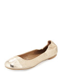 Maya Metallic Ballet Flat, Platino