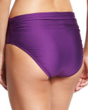 Ruched-Side Hipster Swim Bottom