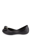 Queen Balk Peep-Toe Jelly Flat, Black, Youth