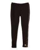 Milano Piped Ponte Leggings, Black, Size 4-5