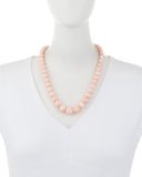 Graduated Angel Skin Coral Bead Necklace with Diamond Clasp, 1.09 tdcw