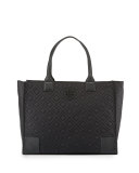 Ella Quilted Nylon Tote Bag, Black