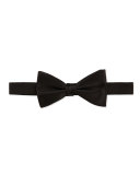 Pre-Tied Satin Bow Tie, Black 