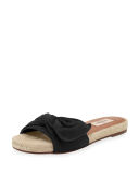 Tropical Bow Espadrille Slide Sandal