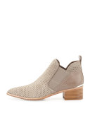 Donny Perforated Low Bootie, Beige