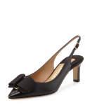 Mimi Bow Slingback Pump, Nero
