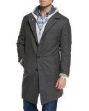 Wool Single-Breasted Coat, Lignite