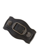 Classic Leather Single Strap Bracelet, Black