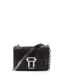 Hava Smooth Leather Crossbody Bag, Black