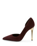 Golden Stack Half-d'Orsay Pump, Wine