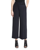 Emily Belted Gaucho Pants, Navy