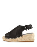 Sienna Crisscross Espadrille Wedge Sandal, Black