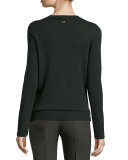 Eve Sequined-Dot Cardigan, Fir