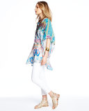 Perro Printed Dolman-Sleeve Poncho