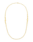 Africa 18k Brushed Gold-Bead Necklace, 36"L