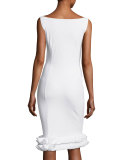 Cobie Tiered-Hem Jersey Dress, Passion