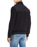 High-Performance Merino Wool Zip Cardigan, Navy