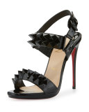 Miziggoo Spiked 120mm Red Sole Sandal, Black